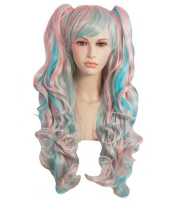 Blue And Pink Cosplay Adult Wig