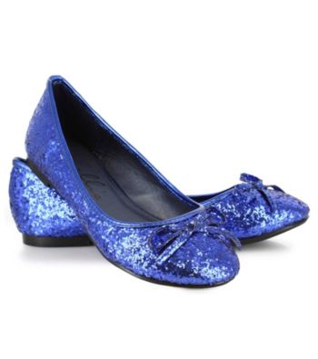 Blue Mila Glitter Adult Ballet Flats