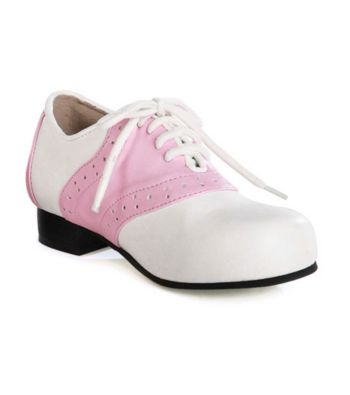 White/Pink Adult Saddle Shoes