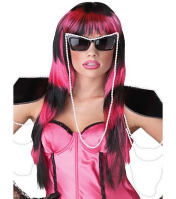 Untamed Black/Pink Adult Wig