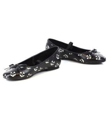 Glow in the Dark Black Pumpkin Ballet Flat Child Shoes