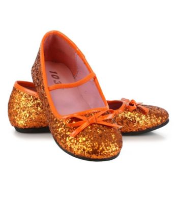 Orange Sparkle Ballet Flat Child Shoes