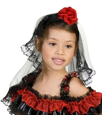 Red Rose Spanish Dancer Headpiece
