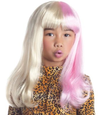 Two Tone Diva Blonde / Pink Child Wig