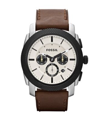 Fossil® Men's Brown Machine Leather Watch