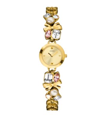 Guess Women's Goldtone Crystalized Romance Watch