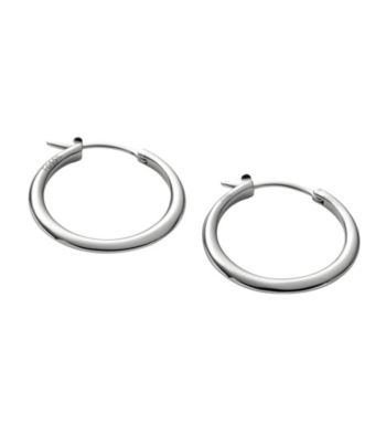 Fossil® Small Round Polished Hoops