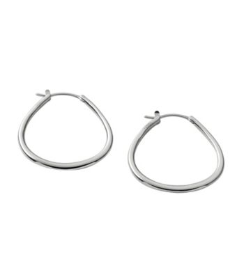 Fossil® Silvertone Small Teardrop Hoops