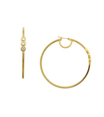 Vince Camuto™ Triple Stone Goldtone Hoop Earrings