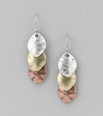 Nine West Vintage America Collection® Tri-Tone Linear Drop Earrings