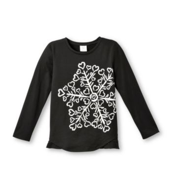 Little Miss Attitude Girls' 2T-6X Black Long Sleeve Ruffle Tunic