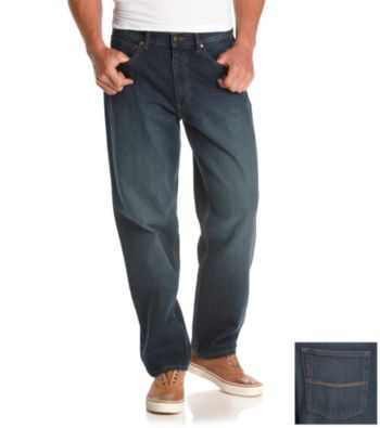 Ruff Hewn Men's Dark Stone Wash 5-Pocket Relaxed Fit Jeans