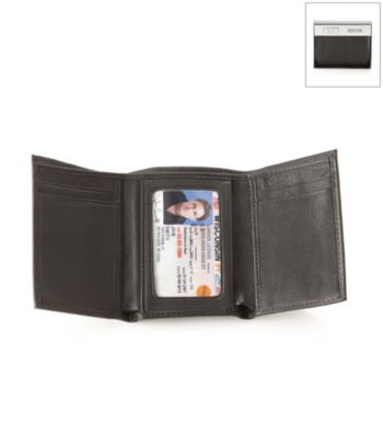 Kenneth Cole REACTION® Men's Black Leather Wallstreet Trifold Wallet