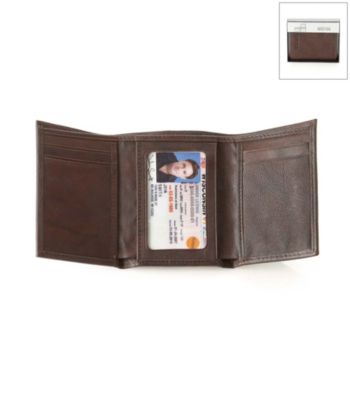 Kenneth Cole REACTION® Men's Brown Leather Fillmore Trifold Wallet