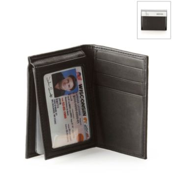 Kenneth Cole REACTION® Men's Black Leather Wallstreet Flip-Up Wallet