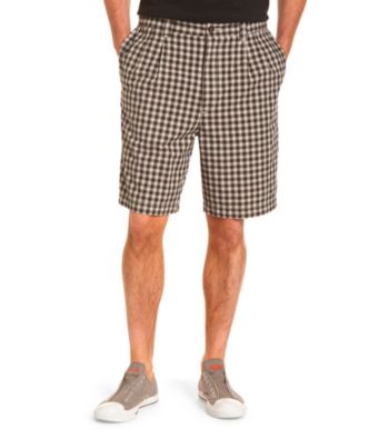 Harbor Bay® Men's Big & Tall Black & White Waist Relaxer Pleated Plaid Shorts