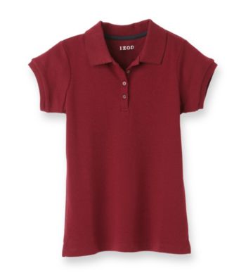 Izod® Girls' 7-16 Burgundy Polo Shirt