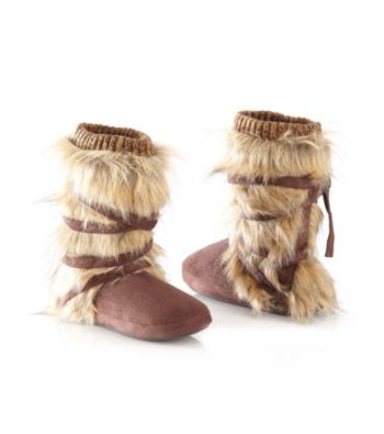 MUK LUKS® Tonal Fur Wrap Slipper Boots