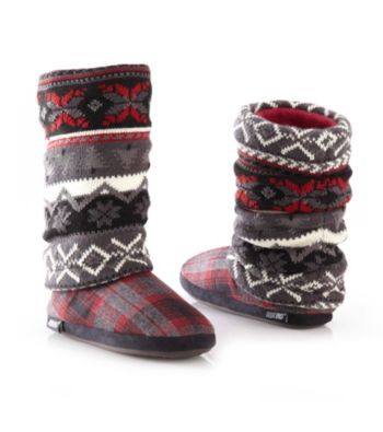 MUK LUKS® Fairisle Slouch Slipper Boots