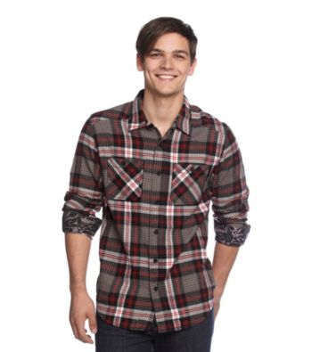 Mambo® Men's Red/Black Flannel Buttondown Shirt