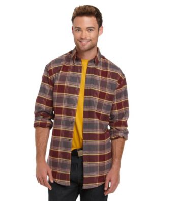 Exclusively ours! Available in a variety of traditional and updated patterns, this casually versatile flannel shirt is a must-have men's wardrobe item that blends comfort with a measure of classic style.