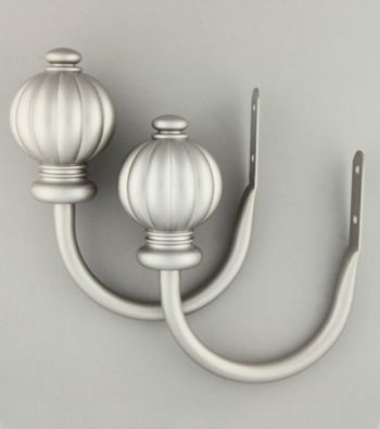 Rod Desyne Satin Nickel Pumpkin Pair of Holdback