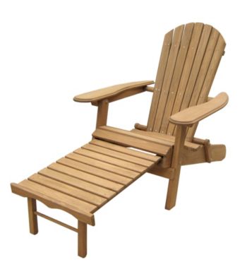 Merry Products, Corp. Foldable Adirondack Chair with Pull-Out Ottoman