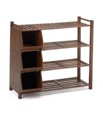 Merry Products, Corp. 4-Tier Outdoor Shoe Rack with Cubbies