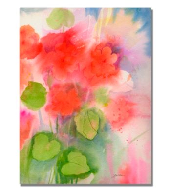 Red Geraniums. Framed Art by Shelia Golden