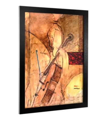 'Old Cello' Canvas Framed Art