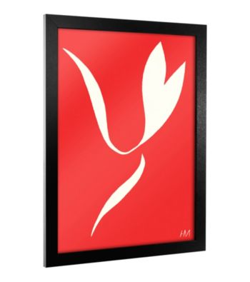 'Red Abstract Flower' Canvas Framed Art