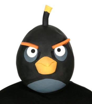Angry Birds Black Bird Latex Mask Adult