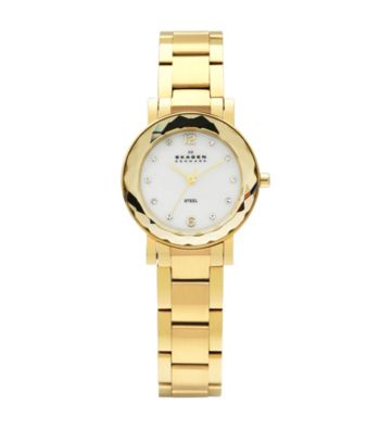 Skagen Denmark Women's Glass Facet Mesh Gold Watch