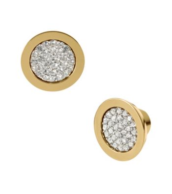 Michael Kors® Goldtone Pave Slice Stud Earrings