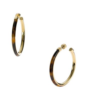 Michael Kors® Tortoise Acetate Large Hoop Earrings