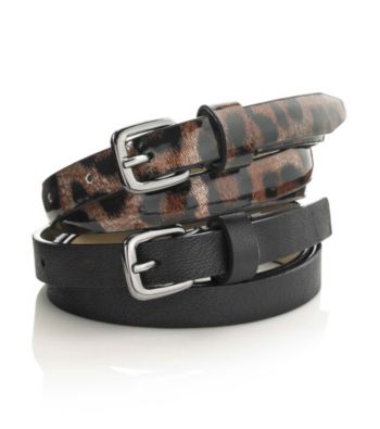 Nine West® 2-pc. Patent Belt Duo - Black Leopard