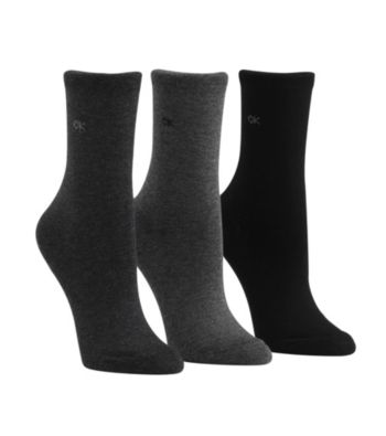 Calvin Klein 3-pk. Crew Socks - Graphite Charcoal Black