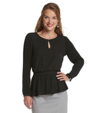 Black Rainn™ Peplum-Waist Tunic