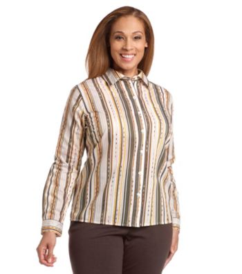 Breckenridge® Plus Size Striped Shirt