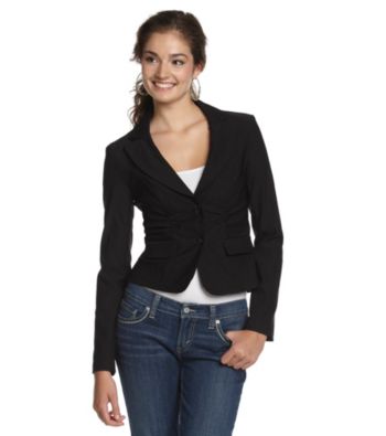 A. Byer Juniors' Ruched-Front Jacket