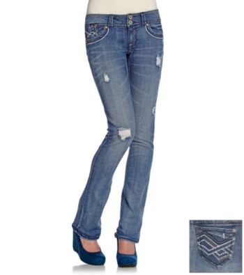 Hydraulic® Juniors' Bailey Micro-Bootcut Jeans with Heavy-Stitch Back Pockets