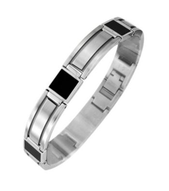 Stainless Steel Bracelet With Resin Squares