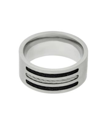 Band Ring with Black Ion Plating in Stainless Steel