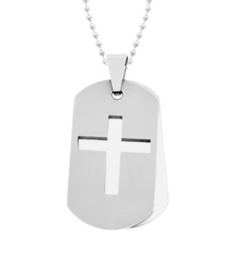 Two layer Dog Tag with Open Cross Design with 22