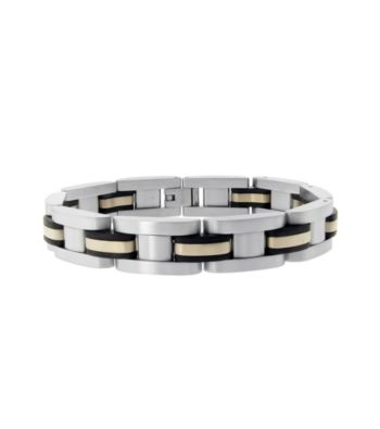 Rubber And Rose Ion Plated Bracelet