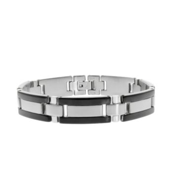 Link Bracelet with Black Ion Plating And Stainless Steel
