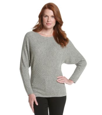Vertical Design® Cashmere Blend Textured Dolman Pullover