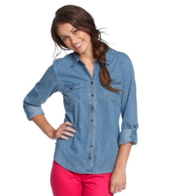 Fire® Juniors' Denim Buttondown Shirt