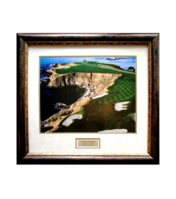 CGI Sports Memories Pebble Beach 8th Hole Print/Antique Bronze/Gold Frame/Marble and Gold Mat