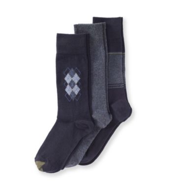 GOLD TOE® Men's Argyle Motif 3-Pack Crew Socks